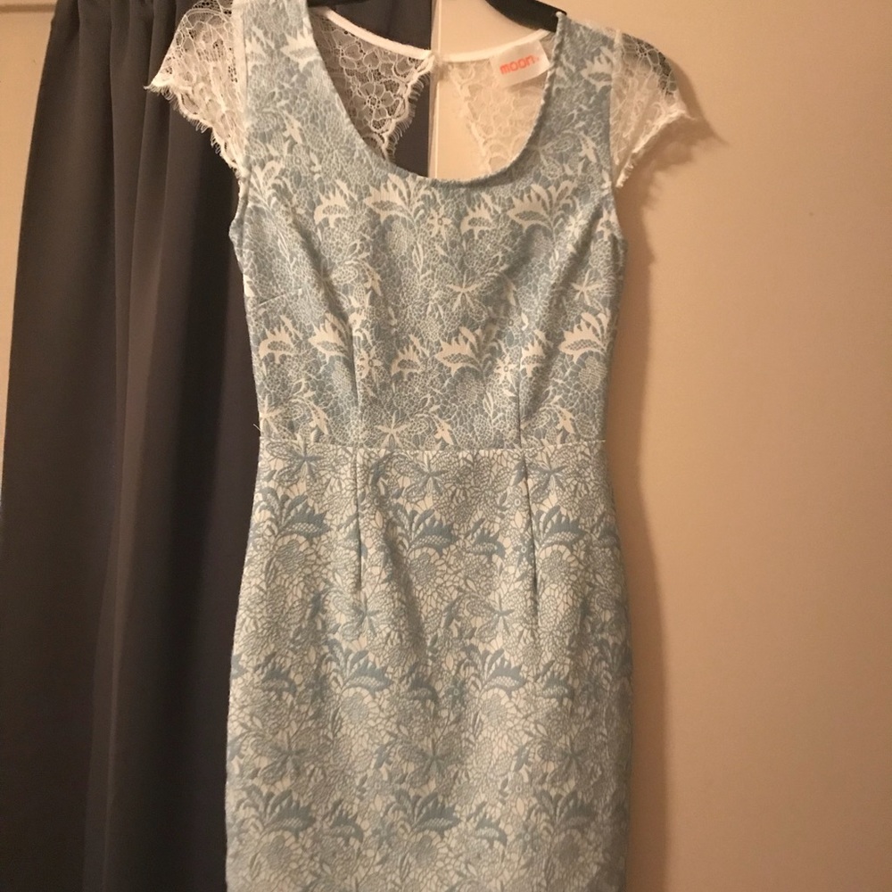 Blue and White lace dress